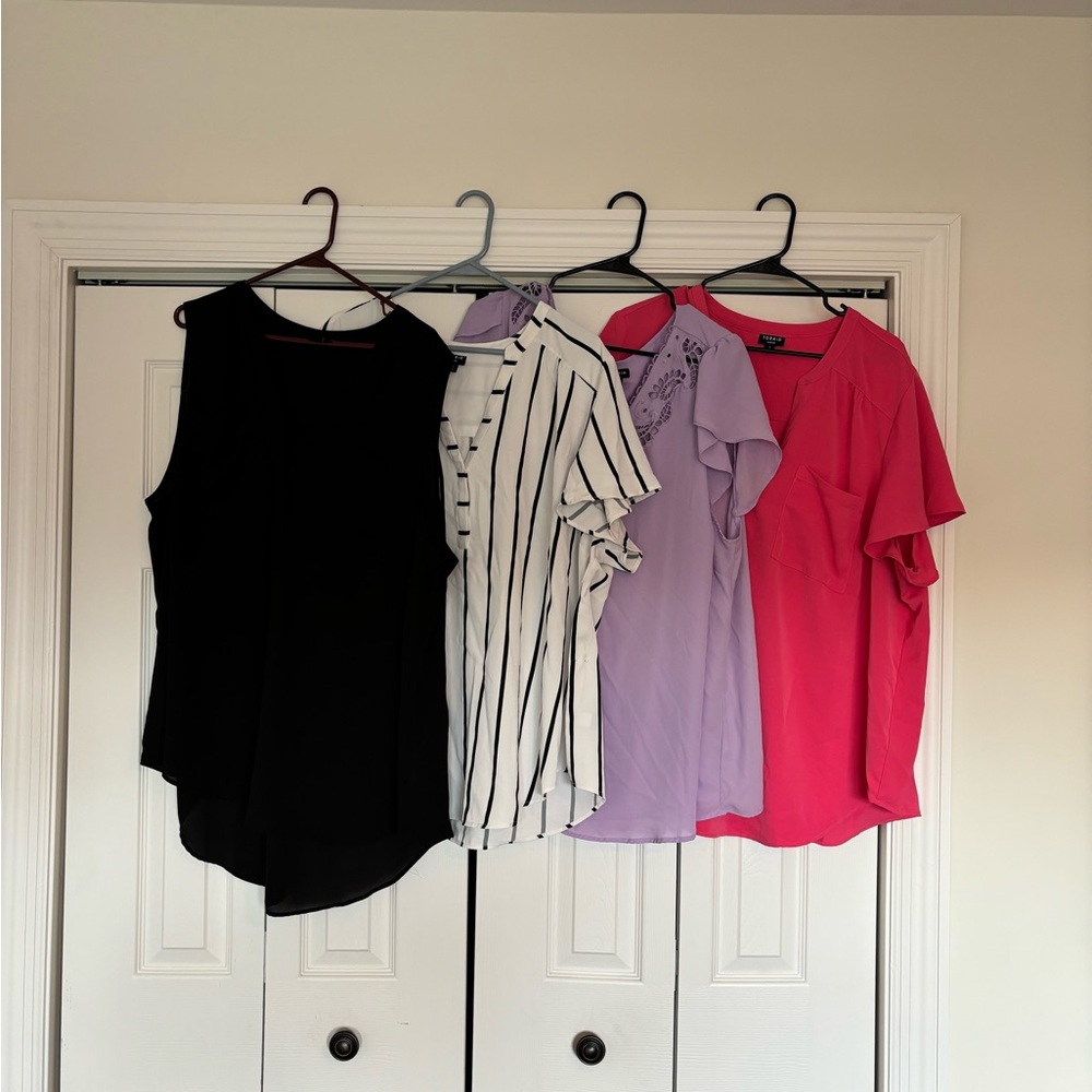Four Torrid Short Sleeve Blouses Size 3